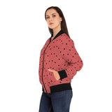 Pink Polka Dot Bomber Jacket