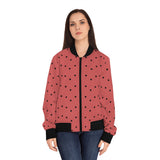Pink Polka Dot Bomber Jacket