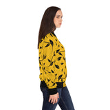 Yellow & Leaves Bomber Jacket