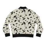 Beige & Leaves Bomber Jacket