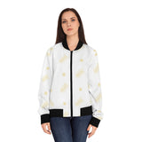 Golden Wheat White Bomber Jacket