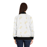 Golden Wheat White Bomber Jacket