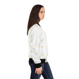 Golden Wheat White Bomber Jacket