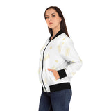 Golden Wheat White Bomber Jacket