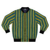 Gold & Green Striped Bomber Jacket