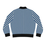 Blue Striped Bomber Jacket
