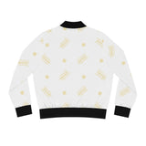 Golden Wheat White Bomber Jacket