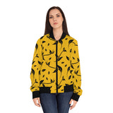 Yellow & Leaves Bomber Jacket