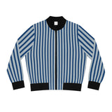 Blue Striped Bomber Jacket