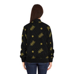 Golden Wheat Black Bomber Jacket