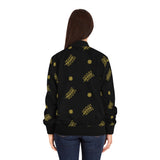 Golden Wheat Black Bomber Jacket