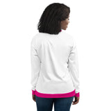 White & Pink Bomber Jacket