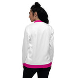 White & Pink Bomber Jacket