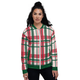 RED & GREEN UNISEX BOMBER JACKET