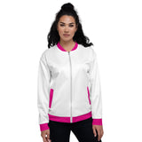 White & Pink Bomber Jacket
