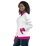 White & Pink Bomber Jacket