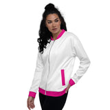 White & Pink Bomber Jacket