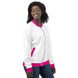 White & Pink Bomber Jacket
