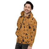 Orange Halloween Pattern Unisex Hoodie