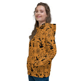 Orange Halloween Pattern Unisex Hoodie