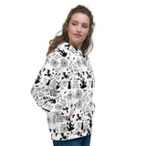 White Halloween Pattern Unisex Hoodie
