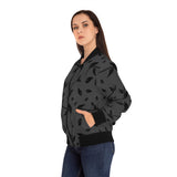 Grey & Leaves Bomber Jacket