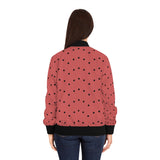 Pink Polka Dot Bomber Jacket