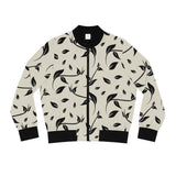 Beige & Leaves Bomber Jacket