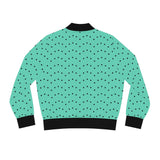 Turquoise Polka Dot Bomber Jacket