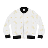Golden Wheat White Bomber Jacket