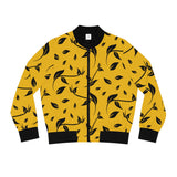 Yellow & Leaves Bomber Jacket