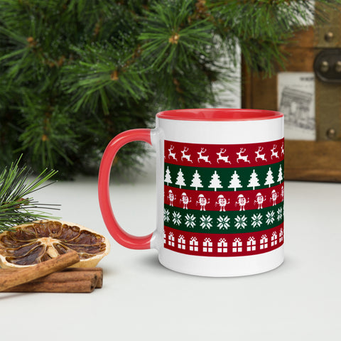 Red & Green Pattern Holiday Mug